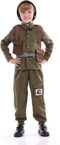 img 2 attached to Soldier Costume Kids，Unisex Hat，Halloween Outfit，Khaki