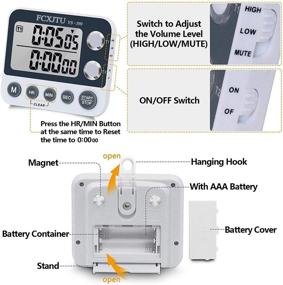 img 2 attached to Time Your Cooking Perfectly with the FCXJTU Digital Dual Kitchen Timer - Count Up/Down, Stopwatch, Magnetic Back and More!