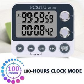 img 3 attached to Time Your Cooking Perfectly with the FCXJTU Digital Dual Kitchen Timer - Count Up/Down, Stopwatch, Magnetic Back and More!