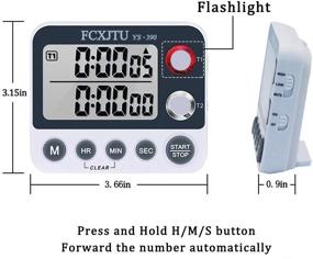 img 1 attached to Time Your Cooking Perfectly with the FCXJTU Digital Dual Kitchen Timer - Count Up/Down, Stopwatch, Magnetic Back and More!