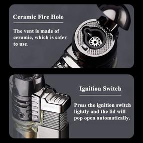 img 2 attached to Firestyle Torch Lighters – Metal Butane Lighters with Key Ring, Visible Window, and Windproof Refillable Design – Adjustable Jet Flame – 2 Pack (Gas Not Included) in Black