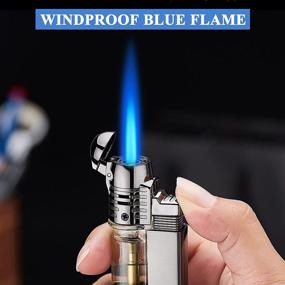 img 1 attached to Firestyle Torch Lighters – Metal Butane Lighters with Key Ring, Visible Window, and Windproof Refillable Design – Adjustable Jet Flame – 2 Pack (Gas Not Included) in Black