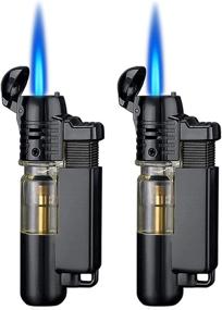 img 4 attached to Firestyle Torch Lighters – Metal Butane Lighters with Key Ring, Visible Window, and Windproof Refillable Design – Adjustable Jet Flame – 2 Pack (Gas Not Included) in Black