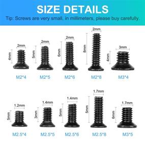 img 3 attached to 💻 500pcs Laptop Notebook Computer Replacement Screws Kit, M2 M2.5 M3 PC Flat Head Phillips Screws, Countersunk SSD Electronic Repair Accessories for Sony DELL Samsung IBM HP Toshiba - MEIYYJ