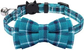 img 3 attached to 🐱 Cute Plaid Print Breakaway Cat Collar with Bell & Bow Tie - Adjustable Kitty Safety Collar, Pack of 1, Neck Size 7"-11