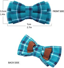 img 2 attached to 🐱 Cute Plaid Print Breakaway Cat Collar with Bell & Bow Tie - Adjustable Kitty Safety Collar, Pack of 1, Neck Size 7"-11