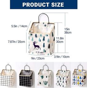 img 3 attached to 🛏️ NUATE 2Pcs Bedside Wall Hanging Storage Bag: Space-Saving Home Kitchen Closet Organizer Basket for Kitchen, Bedroom, Bathroom