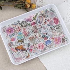 img 4 attached to 🦋 RisyPisy 480pcs Sticker Set, Special Shaped Plants Flowers & Animals, Life Series Washi Stickers for DIY Crafts, Planners, Journals, Cell Phones, Calendars, and Office Supplies