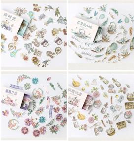 img 1 attached to 🦋 RisyPisy 480pcs Sticker Set, Special Shaped Plants Flowers & Animals, Life Series Washi Stickers for DIY Crafts, Planners, Journals, Cell Phones, Calendars, and Office Supplies