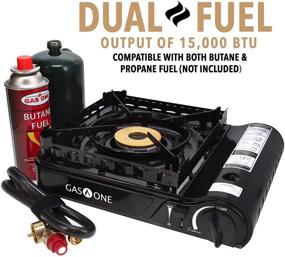 img 2 attached to 🔥 Powerful Gas ONE GS-3900P Dual Fuel Portable Stove – Brass Burner, Spiral Flame, 15,000 BTU Output, Carrying Case Included