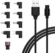 🔌 iberls universal 5v dc power cable with 9 connector tips - usb to 5.5x2.1mm plug charging cord (includes 5.5x2.5mm, 4.0x1.7mm, 3.5x1.35mm, 2.5x0.7mm, 3.0x1.1mm, micro, type-c, led terminal) logo