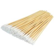 🧹 500 pcs swabs cotton sticks: effective sterile cleaning tools for wounds, makeup, and residue removal - bantoye 6 inches with wooden handle logo