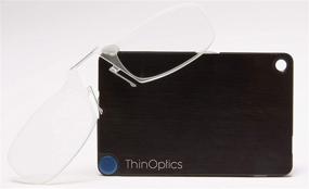 img 3 attached to 👓 Clear Framed ThinOptics Flashcard Readers with Rectangular Lenses - 44mm + 2.5", in a Sleek Black Case