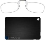 👓 clear framed thinoptics flashcard readers with rectangular lenses - 44mm + 2.5", in a sleek black case logo