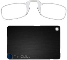 img 4 attached to 👓 Clear Framed ThinOptics Flashcard Readers with Rectangular Lenses - 44mm + 2.5", in a Sleek Black Case