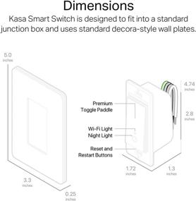 img 2 attached to 🏠 Kasa Smart Light Switch HS200 - Single Pole, Neutral Wire Required, 2.4GHz Wi-Fi Compatible with Alexa and Google Home, UL Certified, No Hub Necessary - White