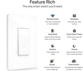 img 3 attached to 🏠 Kasa Smart Light Switch HS200 - Single Pole, Neutral Wire Required, 2.4GHz Wi-Fi Compatible with Alexa and Google Home, UL Certified, No Hub Necessary - White