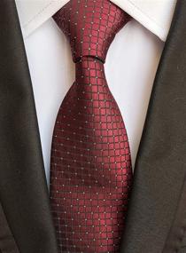 img 2 attached to 🎄 Burgundy Jacquard Christmas Necktie - WeiShang