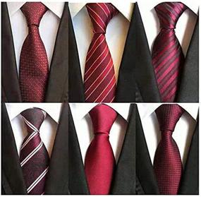 img 4 attached to 🎄 Burgundy Jacquard Christmas Necktie - WeiShang