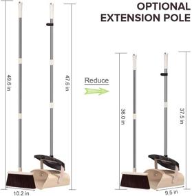 img 1 attached to 🧹 Эффективное средство для уборки: Набор метелки и совка Mosuch с возможностью регулировки длины ручки для домов, кухонь, офисов и многое другое!