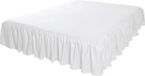 img 2 attached to 🛏️ Stylish and Soft Amazon Basics Ruffled Bed Skirt - Queen Size, 16" Drop, White
