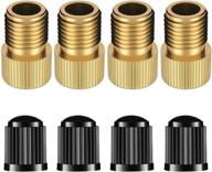 4-pack typhoonx presta to schrader bike valve adaptors: french uk to us brass adapter converters logo