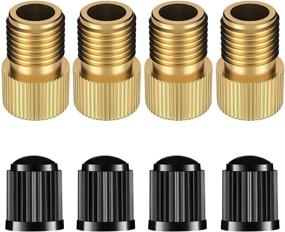 img 4 attached to 4-Pack TyphoonX Presta to Schrader Bike Valve Adaptors: French UK to US Brass Adapter Converters