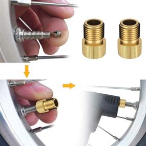 img 2 attached to 4-Pack TyphoonX Presta to Schrader Bike Valve Adaptors: French UK to US Brass Adapter Converters