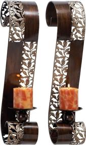 img 1 attached to 🕯️ Set of 2 Decorative Metal Candle Sconces, 21 Inches Height x 4 Inches Width