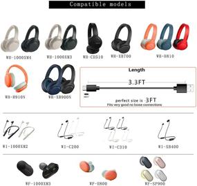 img 3 attached to 🔌 High-Quality USB-C Charger Cord for Sony WH-1000XM4, WH-1000XM3, WF-1000XM4, WH-XB900N, WH-CH510, AKG Y400 Y600NC, Bose NCH700 Wireless Headphones - 3.3FT, Black