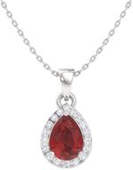 💎 diamondere certified pear gemstone and diamond halo drop necklace in sterling silver, natural 0.33 carat pendant with chain logo