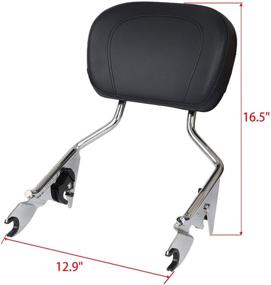 img 1 attached to 🛵 AUFER Chrome Detachable Backrest Sissy Bar Upright Passenger Backrest With Pad for Harley Touring Road King Street Glide Electra Glide Road Glide FLHR FLHX FLHT FLTR 2009-2020