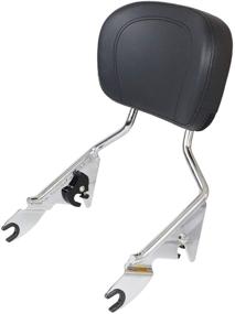 img 2 attached to 🛵 AUFER Chrome Detachable Backrest Sissy Bar Upright Passenger Backrest With Pad for Harley Touring Road King Street Glide Electra Glide Road Glide FLHR FLHX FLHT FLTR 2009-2020