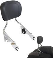 🛵 aufer chrome detachable backrest sissy bar upright passenger backrest with pad for harley touring road king street glide electra glide road glide flhr flhx flht fltr 2009-2020 logo