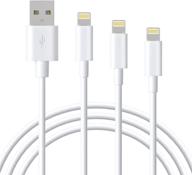 🔌 mfi-сертифицированный кабель-зарядка для iphone - кабель lightning marchpower 3pack 3ft 6ft 9ft длиной, совместимый с iphone 13 12 11 xs max xr x 8 7 6s 6 plus se 5s 5c 5 ipad ipod [белый] логотип