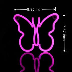 img 1 attached to Neon Signs, Butterfly Neon Lights Pink Aesthetic LED Sign for Bedroom Decor, Teen Girls Room Decorative Night Light for Wall Decoration, Men Cave Decor