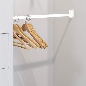 img 2 attached to 🔧 Adjustable Hanging Closet Rod - 30-48 Inch, White Finish - Design House 205823