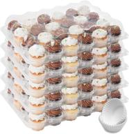 🧁 houseables 24-cupcake carrier, clear plastic containers, 5-pack, pet material, with detachable lid, ultra-sturdy boxes, reusable holders, for full-sized cupcakes, muffins, and tall dome логотип