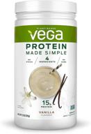 🌱 vega protein made simple - vanilla, stevia free vegan plant based protein powder - healthy, gluten free, pea protein for women and men - 9.2 ounces (10 servings) logo