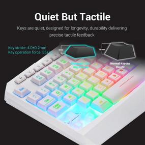 img 1 attached to 🎮 Redragon S101 Wired Gaming Keyboard and Mouse Combo: RGB Backlit Keyboard with Multimedia Keys, Wrist Rest, and 3200 DPI Red Backlit Mouse for Windows PC Gamers - White
