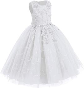 img 3 attached to 👗 Bridesmaid Princess Communion Birthday Girls' Dresses for Wedding Attire