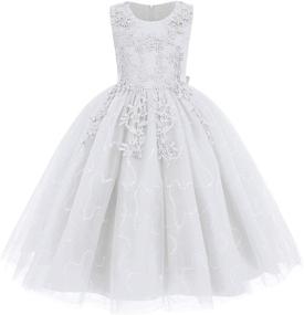 img 4 attached to 👗 Bridesmaid Princess Communion Birthday Girls' Dresses for Wedding Attire