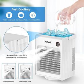 img 3 attached to 🌀 USB Rechargeable Portable Air Conditioner Fan with 3 Speeds, Quiet Desk Fan Air Cooler Fan, 400ml Water Tank, Cordless Personal Air Cooler with Handle for Home, Office, and Room