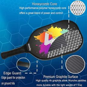 img 2 attached to 🏓 Wunche Pickleball Paddles Set | USAPA Approved Lightweight Graphite Pickleball Rackets | 4 Pickleball Balls & Carry Bag | Polypropylene Honeycomb Core | Paddle Ball Set for Improved SEO