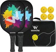 🏓 wunche pickleball paddles set | usapa approved lightweight graphite pickleball rackets | 4 pickleball balls & carry bag | polypropylene honeycomb core | paddle ball set for improved seo логотип