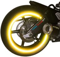 customtaylor33 yellow/gold reflective safety rim tapes (must select rim size) - high intensity grade, copyrighted design - perfect for most sportsbikes, 17-inch rims logo