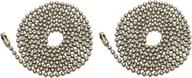 36-inch brushed nickel pull chain extension set - pack of 2, 3-feet beaded chain with connector логотип