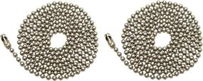 img 2 attached to 36-Inch Brushed Nickel Pull Chain Extension Set - Pack of 2, 3-Feet Beaded Chain with Connector