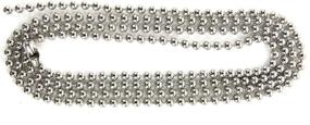 img 1 attached to 36-Inch Brushed Nickel Pull Chain Extension Set - Pack of 2, 3-Feet Beaded Chain with Connector