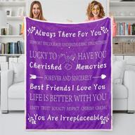 🎁 unique female friendship gifts: purple sherpa throw blanket, 50"x60" - ideal best friend birthday present for women логотип